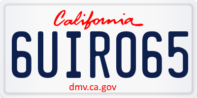 CA license plate 6UIR065
