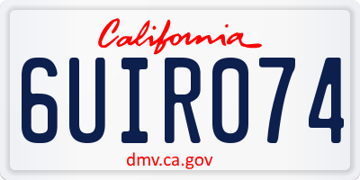 CA license plate 6UIR074