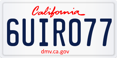 CA license plate 6UIR077