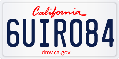 CA license plate 6UIR084