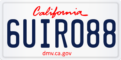 CA license plate 6UIR088