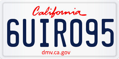 CA license plate 6UIR095