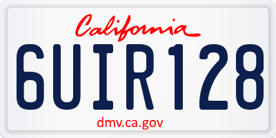 CA license plate 6UIR128