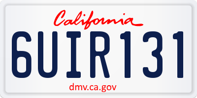 CA license plate 6UIR131