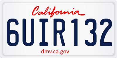 CA license plate 6UIR132
