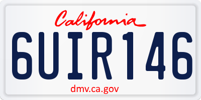 CA license plate 6UIR146