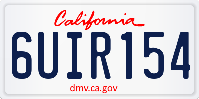 CA license plate 6UIR154