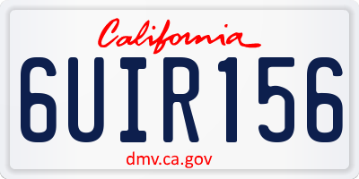 CA license plate 6UIR156