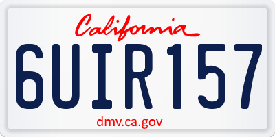 CA license plate 6UIR157