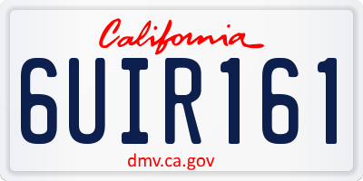 CA license plate 6UIR161