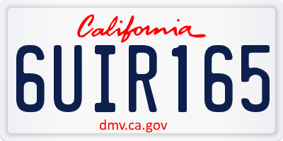 CA license plate 6UIR165