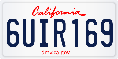 CA license plate 6UIR169