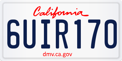 CA license plate 6UIR170