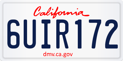 CA license plate 6UIR172