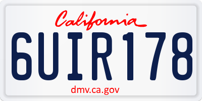 CA license plate 6UIR178