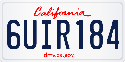 CA license plate 6UIR184