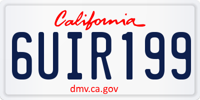 CA license plate 6UIR199