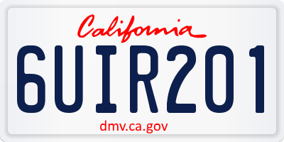 CA license plate 6UIR201