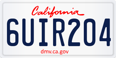 CA license plate 6UIR204