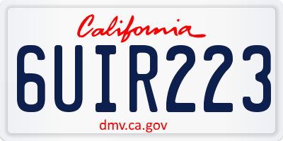 CA license plate 6UIR223