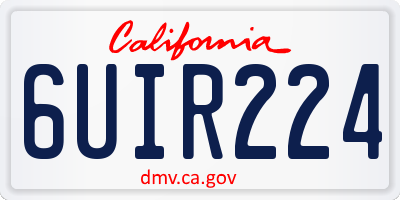CA license plate 6UIR224