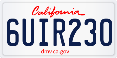 CA license plate 6UIR230