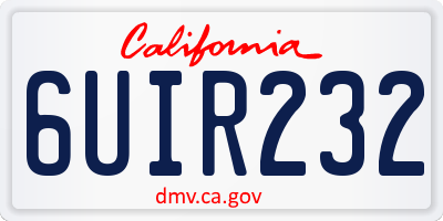 CA license plate 6UIR232