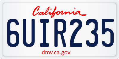 CA license plate 6UIR235