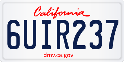 CA license plate 6UIR237