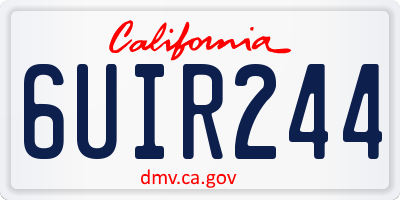 CA license plate 6UIR244