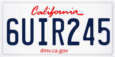 CA license plate 6UIR245