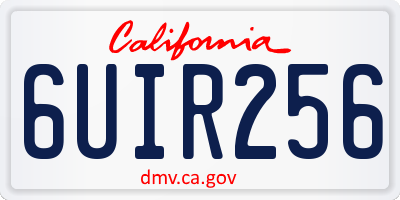 CA license plate 6UIR256