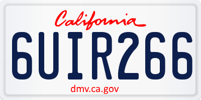 CA license plate 6UIR266