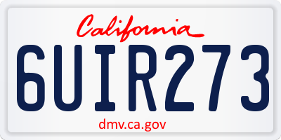 CA license plate 6UIR273