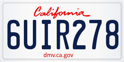 CA license plate 6UIR278