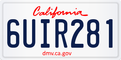 CA license plate 6UIR281