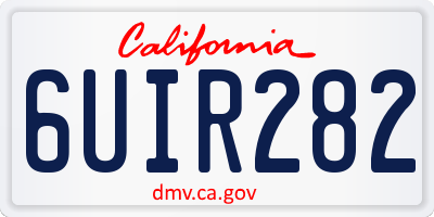 CA license plate 6UIR282