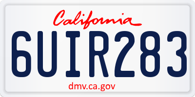 CA license plate 6UIR283