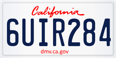 CA license plate 6UIR284