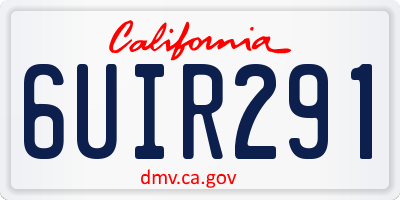CA license plate 6UIR291