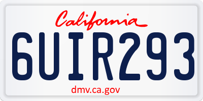 CA license plate 6UIR293