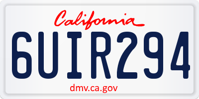CA license plate 6UIR294