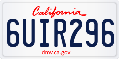 CA license plate 6UIR296