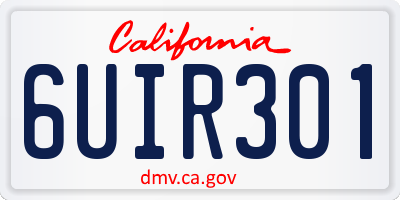 CA license plate 6UIR301