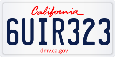 CA license plate 6UIR323