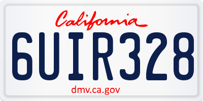 CA license plate 6UIR328