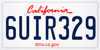 CA license plate 6UIR329