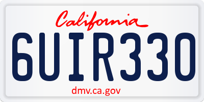 CA license plate 6UIR330