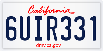 CA license plate 6UIR331