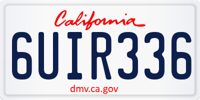 CA license plate 6UIR336